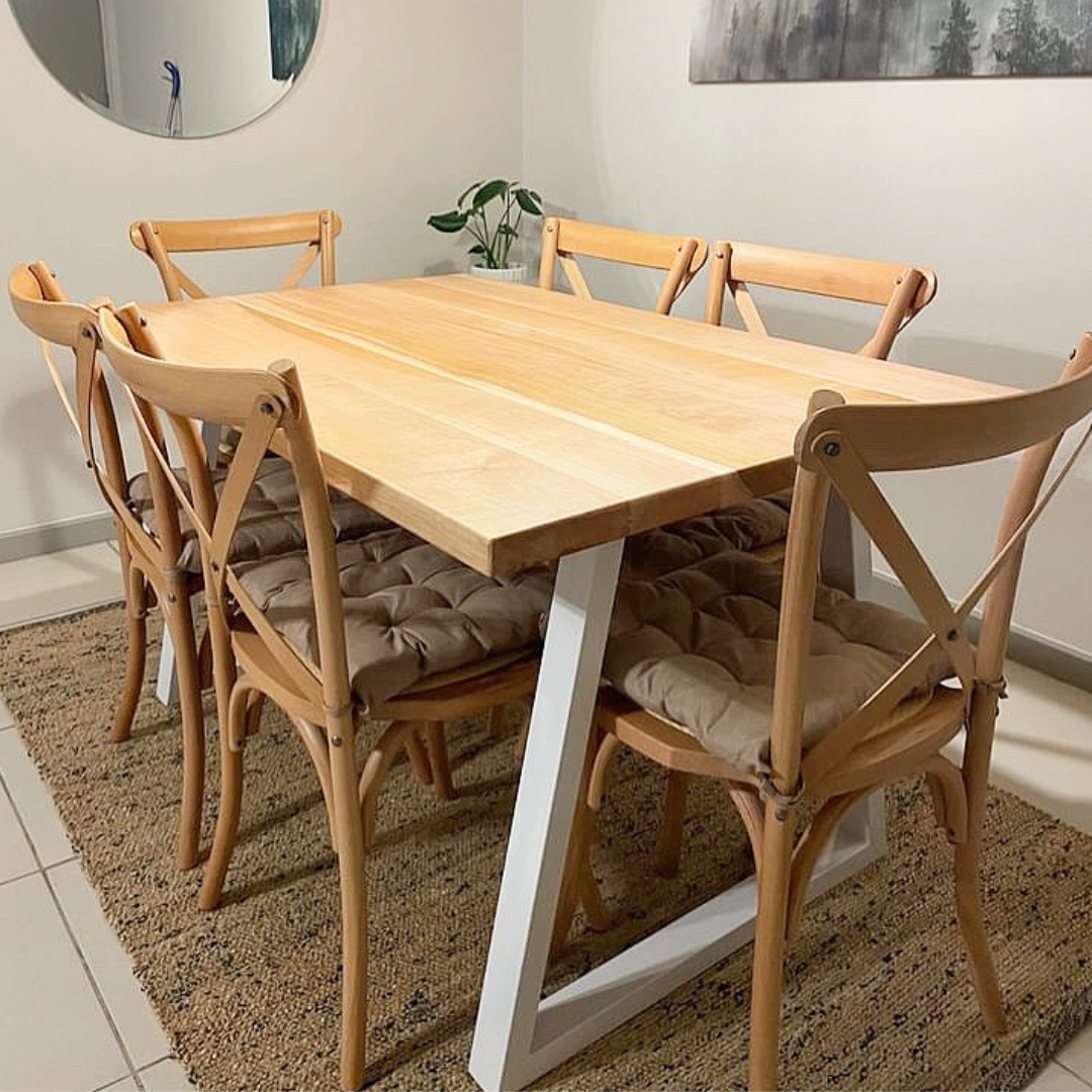 Mesa Comedor Rectangular Trapecio Metal