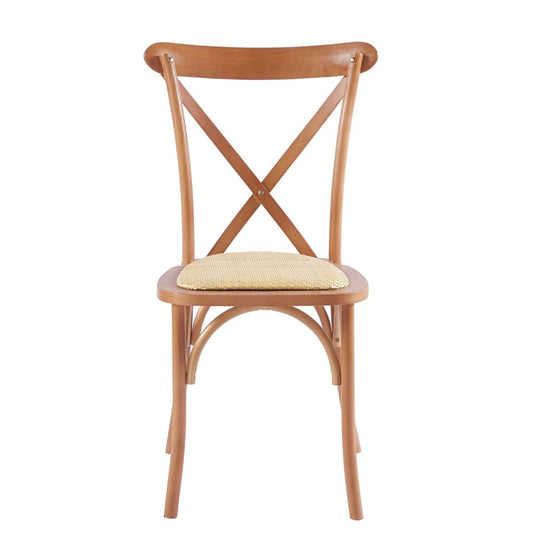 Juego de Comedor Redondo en Madera Nativa de Lenga con 4 Sillas Crossback
