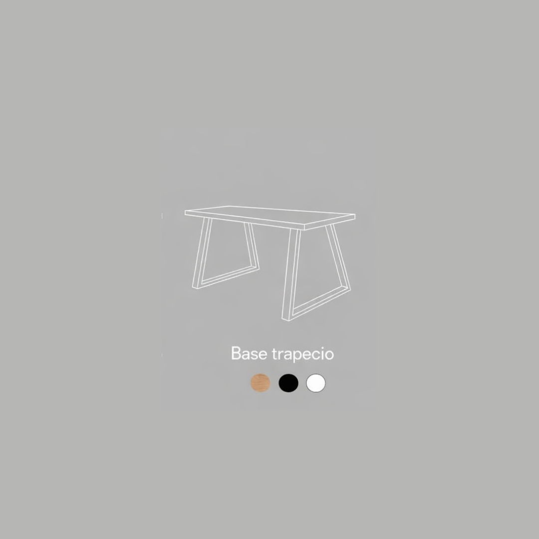 Mesa de Comedor Rectangular Trapecio en Madera Nativa y Fierro (4 a 10 personas)