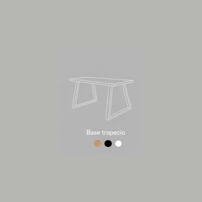 Mesa de Comedor Rectangular Trapecio en Madera Nativa y Fierro (4 a 10 personas)