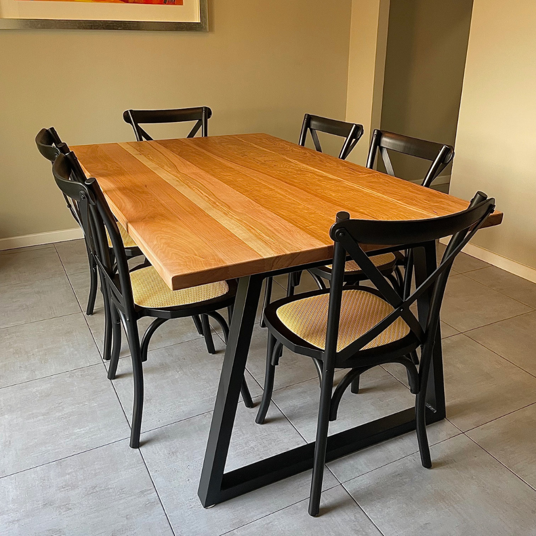 Mesa Comedor Rectangular Trapecio Metal