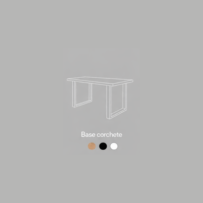 [Cyber Oferta] Mesa de Comedor Rectangular Corchete en Madera Nativa y Fierro (4 a 10 personas)