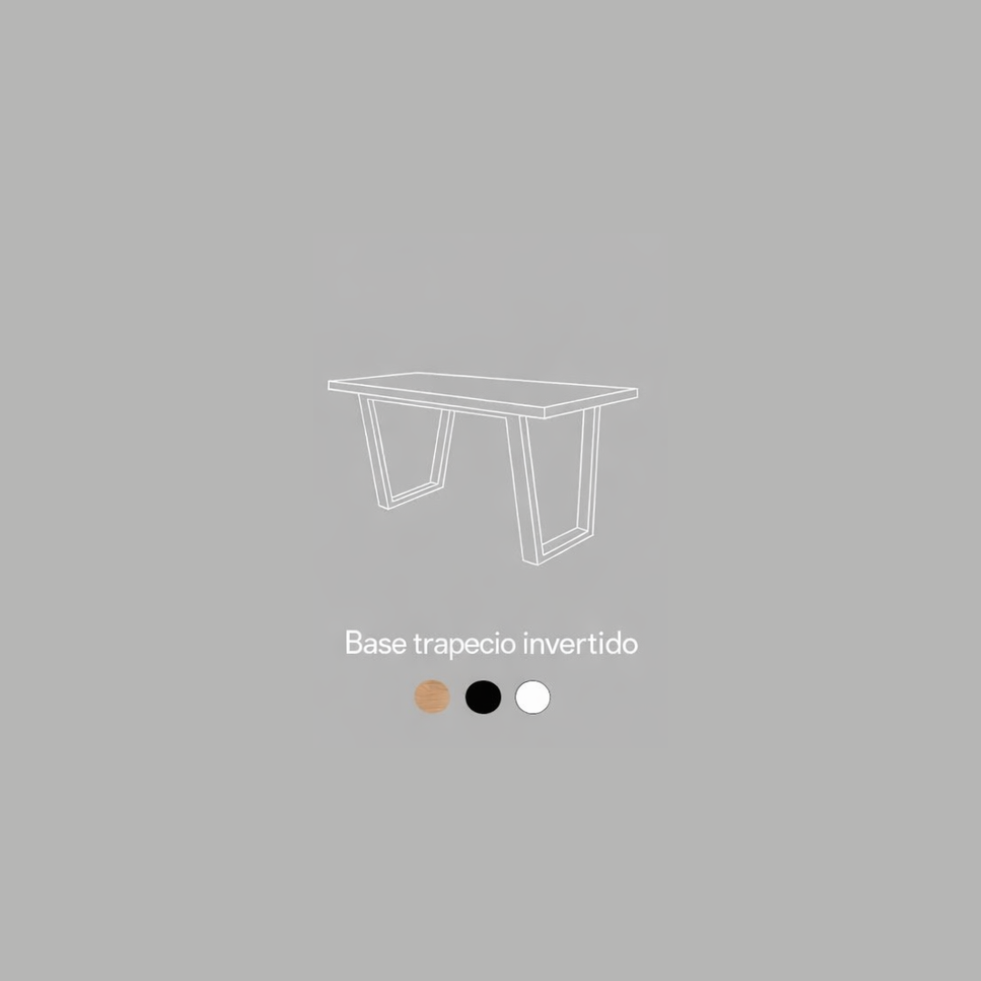 [Cyber Oferta] Mesa de Comedor Rectangular Trapecio Invertido en Madera Nativa y Fierro (4 a 10 personas)