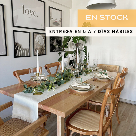 Mesa de Comedor Rectangular de Madera Nativa (6 a 8 personas) en Stock y Entrega Inmediata