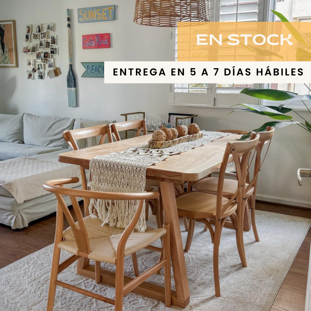Mesa de Comedor Rectangular de Madera Nativa (4 a 6 personas) en Stock y Entrega Inmediata