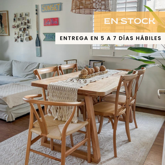Mesa de Comedor Rectangular de Madera Nativa (4 a 6 personas) en Stock y Entrega Inmediata