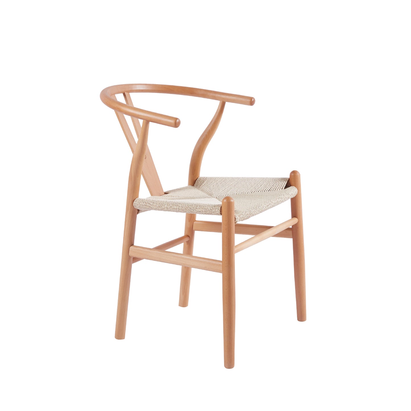 Silla de Comedor Wishbone en Madera Natural con Asiento de Cuerda