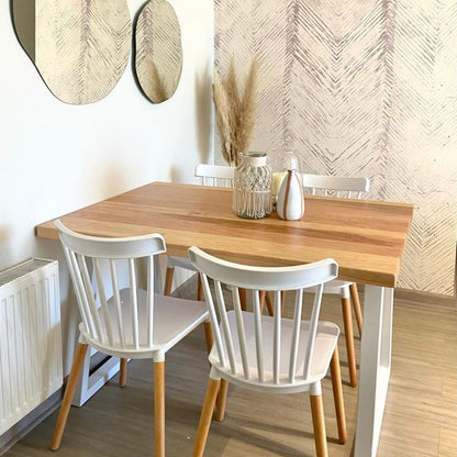 Mesa de Comedor Rectangular Trapecio en Madera Nativa y Fierro (4 a 10 personas)