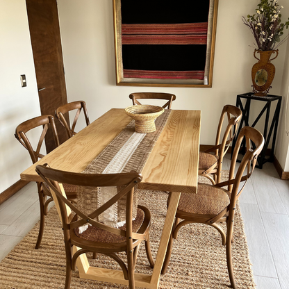 Mesa de Comedor Rectangular Trapecio Invertido en Madera Nativa (4 a 10 personas)