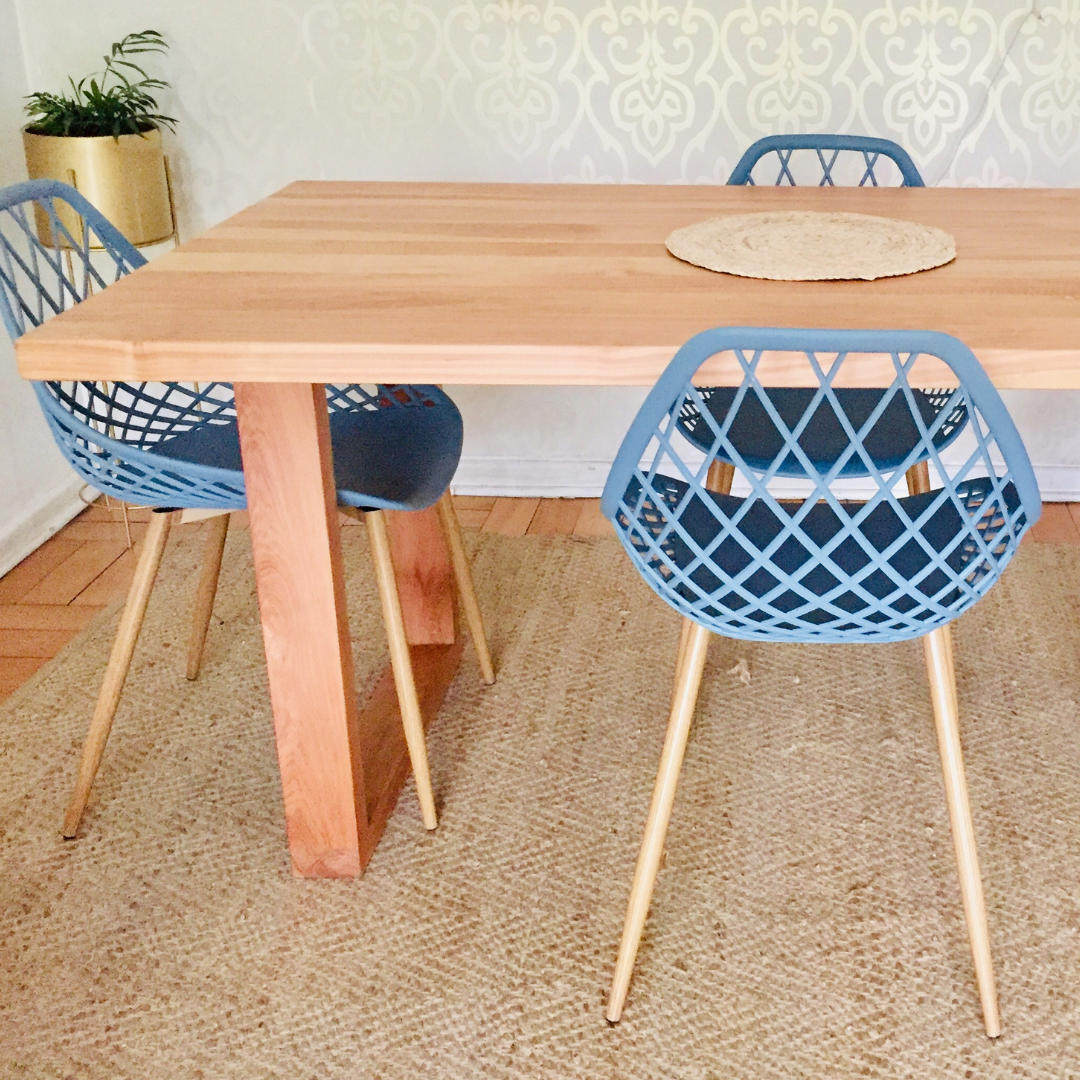 Mesa de Comedor Rectangular Corchete en Madera Nativa (4 a 10 personas)