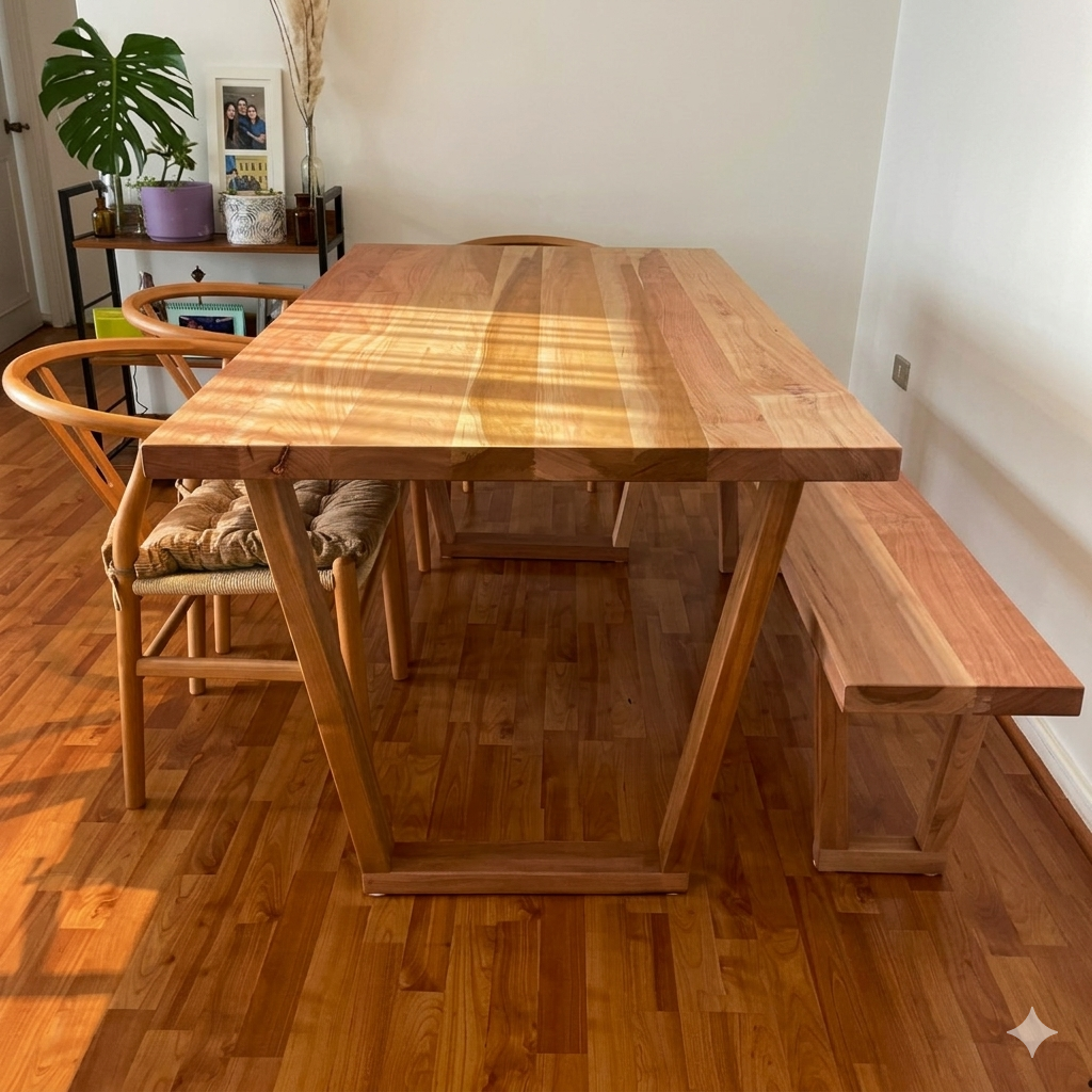 Banca de Comedor Rectangular en Madera Nativa