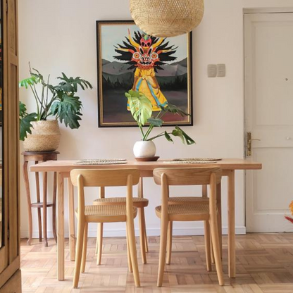 Mesa de Comedor Rectangular Simple en Madera Nativa (4 a 10 personas)