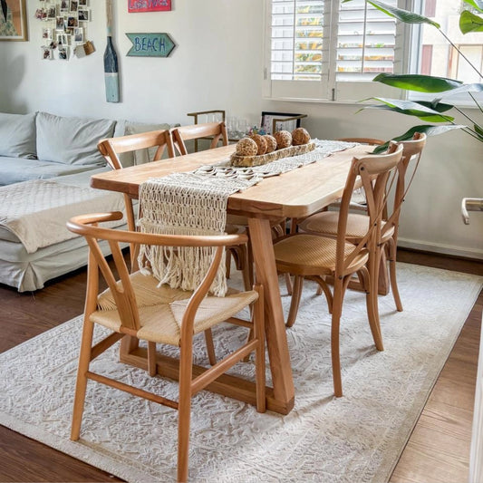 [Cyber Oferta] Mesa de Comedor Rectangular Trapecio en Madera Nativa (4 a 10 personas)