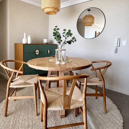 [Cyber Oferta] Mesa de Comedor Redonda de Madera Nativa (4 a 8 personas)