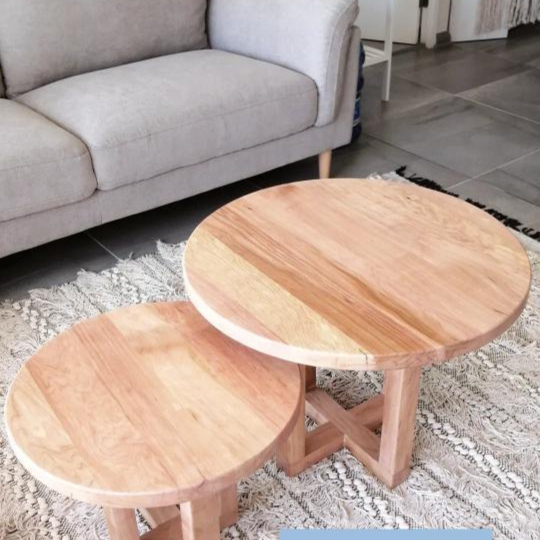 Mesa de Centro Nido Redonda en Madera Nativa Completa en Stock y Entrega Inmediata