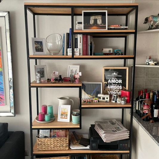 Repisa Simple de Muro en Madera Nativa y Fierro