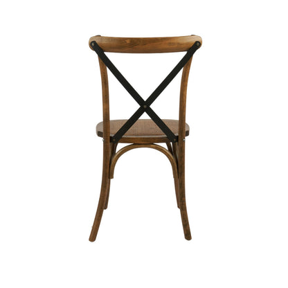 Silla de Comedor Crossback de Madera Café Vintage