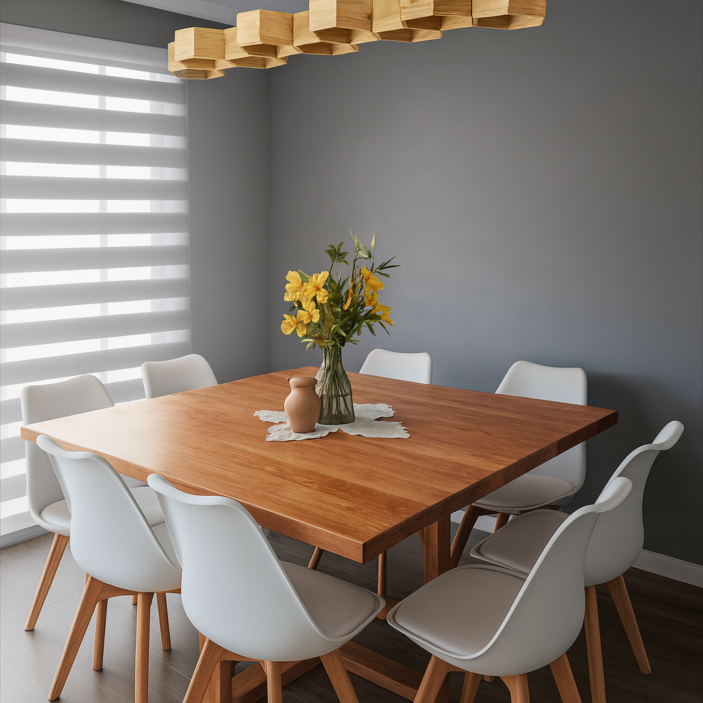 [Cyber Oferta] Mesa de Comedor Cuadrada de Madera Nativa (4 a 8 personas)