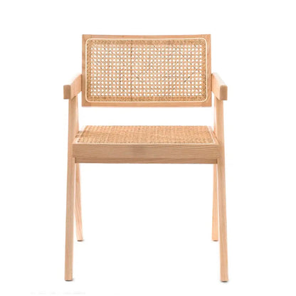 Juego de Comedor Rectangular en Madera Nativa con 4 Sillas Crossback y 2 Sillas Chandigarh