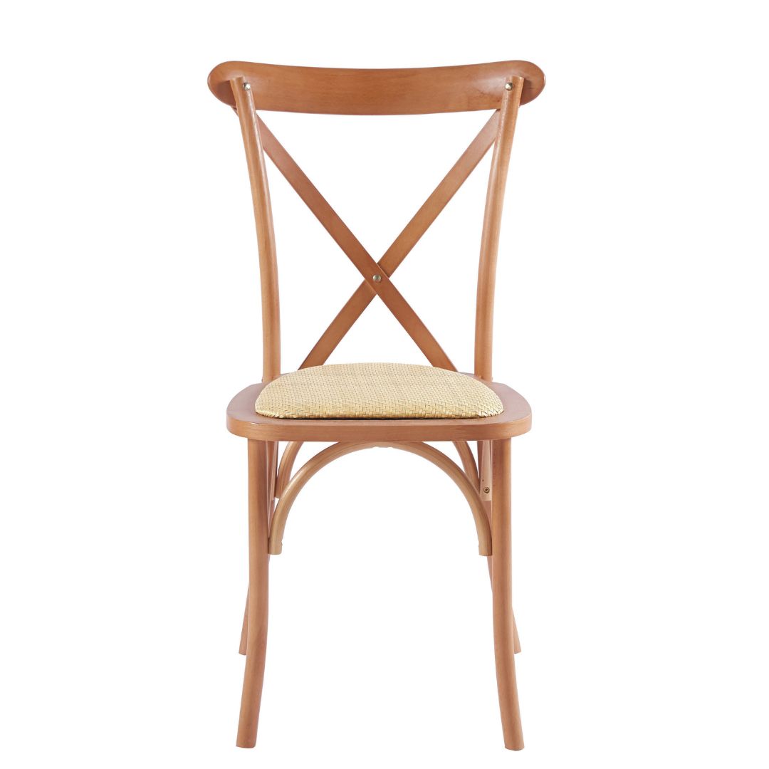 Juego de Comedor Redondo en Madera Nativa de Lenga con 4 Sillas Crossback
