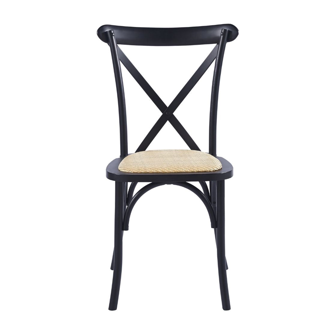 Juego de Comedor Redondo en Madera Nativa de Lenga con 4 Sillas Crossback