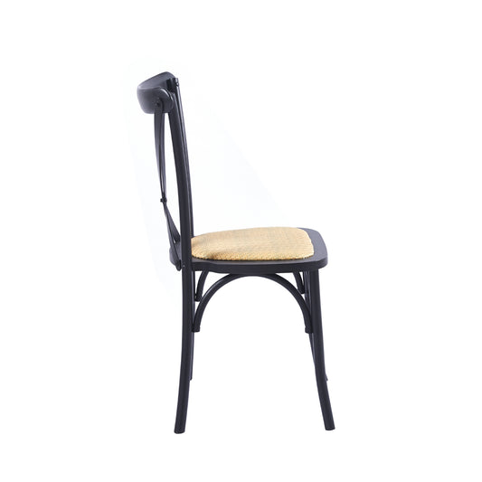Silla de Comedor Crossback en Madera Negra