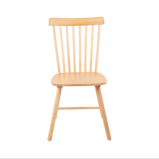 Juego de Comedor Rectangular en Madera Nativa con Banca y 4 Sillas Windsor