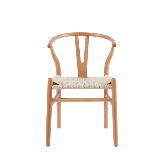 Juego de Comedor Redondo en Madera Nativa de Lenga con 4 Sillas Wishbone