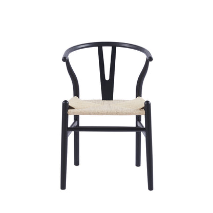 Juego de Comedor Rectangular en Madera Nativa con Banca y 4 Sillas Wishbone