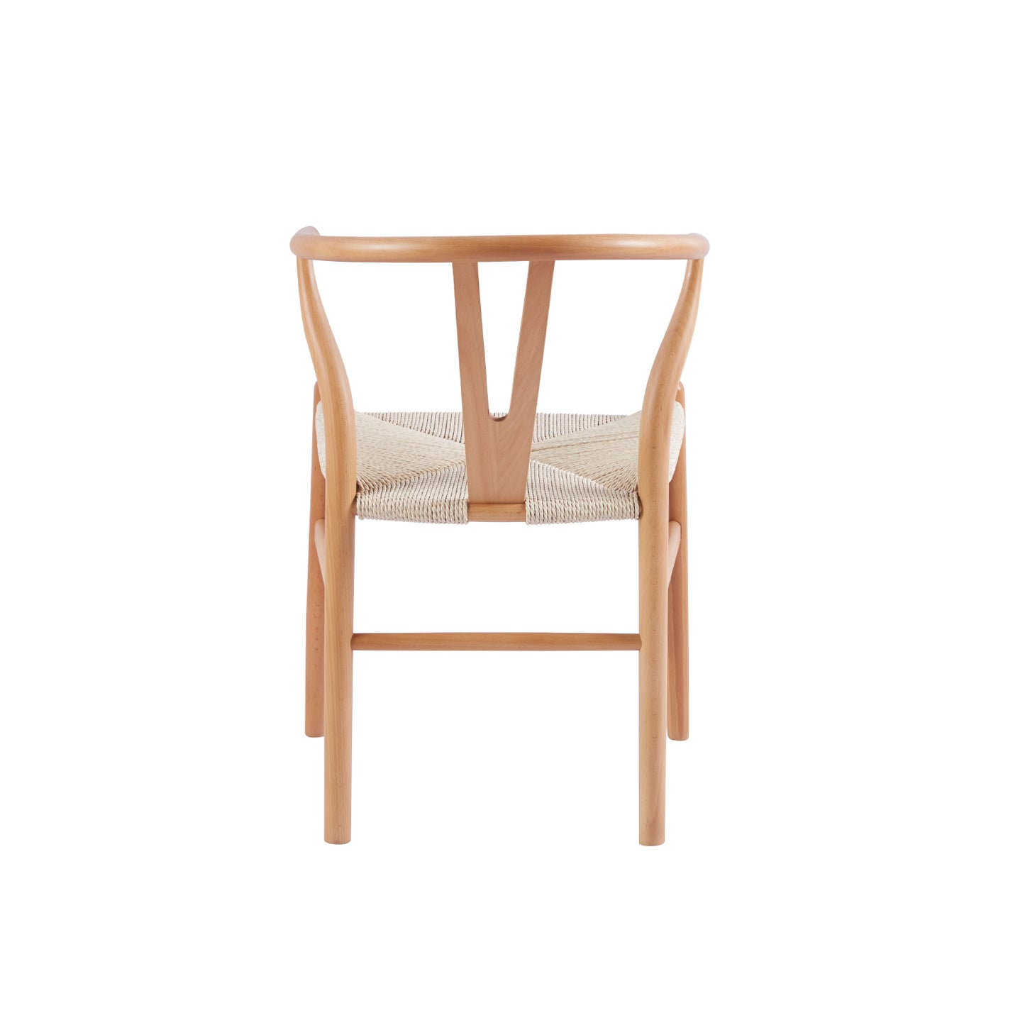 Silla de Comedor Wishbone en Madera Natural con Asiento de Cuerda