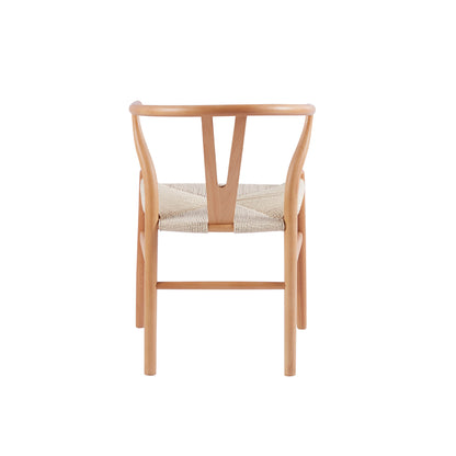 Silla de Comedor Wishbone en Madera Natural con Asiento de Cuerda
